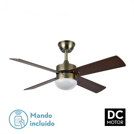 Ventilador de Techo Fabrilamp Sofía Cuero 107cm Cerezo/Nogal 4Palas