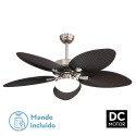 Ventilador de Techo Fabrilamp Borasco Níquel/Marrón Aspas Hoja de Palma