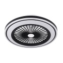 Ventilateur de plafond Fabrilamp Pruga Noir LED 80W CCT avec télécommande