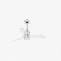 Ventilador de Techo Faro Just Fan DC Xs 81cm Cromo Palas Transparentes Con Luz