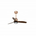 Ventilateur de plafond Faro Just Fan DC Xs 81 cm cuivre/noyer avec lumière