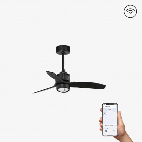 Faro Just Fan DC Xs 81cm Ventilateur de Plafond Noir avec Light Smart Fan