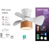 Ventilateur de plafond LED Jueric Fly Blanc/Bois Moteur CC Bluetooth