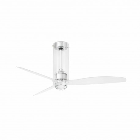 Ventilador de Techo Faro Tube Fan DC 128cm Cromo/Transparente Con luz