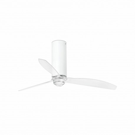 Ventilador de Techo Faro Tube Fan DC 128cm Blanco Brillo/Transparente Con luz