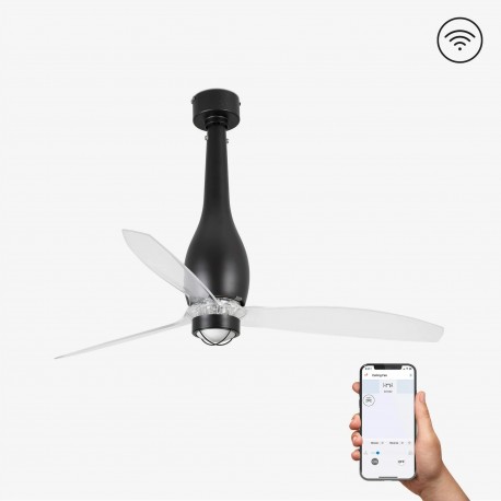 Faro Eterfan DC Ventilateur de Plafond 128cm Noir mat Avec Lumière Smart Fan