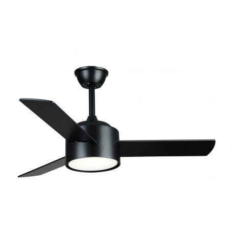 Ventilateur de Plafond LED Jueric Carpi DC 107cm Pales Noires Noir/Bois Foncé