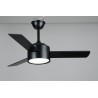 Ventilateur de Plafond LED Jueric Carpi DC 107cm Pales Noires Noir/Bois Foncé