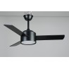 Ventilateur de Plafond LED Jueric Carpi DC 107cm Pales Noires Noir/Bois Foncé