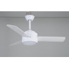 Ventilateur de Plafond LED Jueric Carpi DC 107cm Blanc Pales Blanc/Hêtre