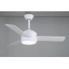 Ventilateur de Plafond LED Jueric Carpi DC 107cm Blanc Pales Blanc/Hêtre