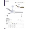 Ventilateur de Plafond LED Jueric Carpi DC 107cm Blanc Pales Blanc/Hêtre