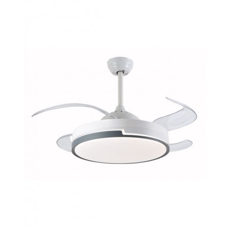 Ventilador de Techo Led Retráctil Brasil Motor DC Blanco