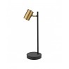 Alemar Paros Lampe de Table en Cuir Noir et Ajustable 1xGU10