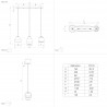Lámpara Colgante Lineal Eglo Aguilares Negro 3xE27
