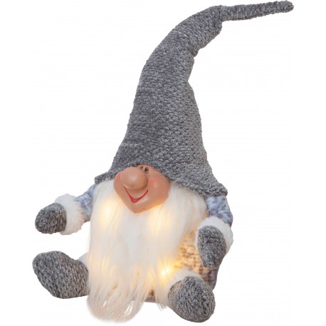 Poupée Gnome Grise Assise Noël