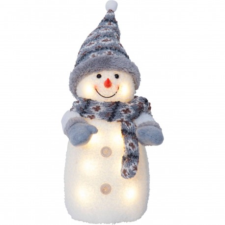 Bonhomme de neige 38cm Noël Gris