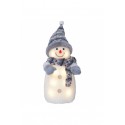 Bonhomme de neige 38cm Noël Gris