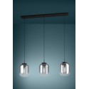 Suspension Eglo Linear Bulciago Noir Transparent 3xE27