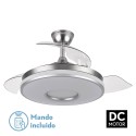 FABRILAMP DANI NICKEL VENTILATEUR DE PLAFOND RÉTRACTABLE 3 PALES Ø108CM