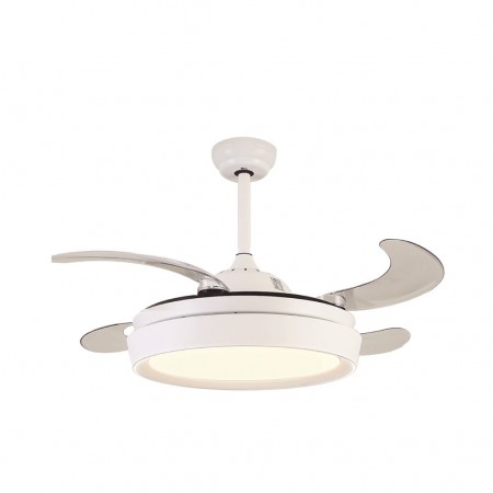 Jueric Invest Niza Mini Ventilateur de plafond LED à moteur DC blanc