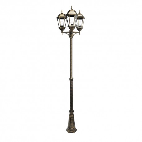 Lampadaire Exterieur Regulus Noir/Or IP44 1xE27 230x60cm