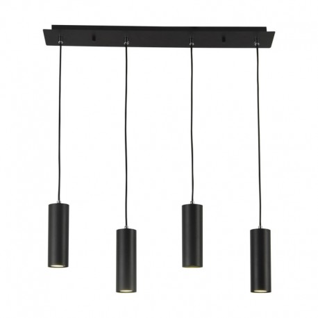 Suspension Linéaire Collection Junco en Noir 4xGU10