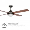 Ventilateur de plafond Sulion Baloob DC marron et pales en bois clair/foncé