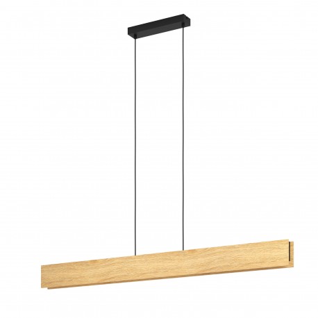 Lámpara Colgante Lineal Eglo Anchorena Z Negro/Madera LED 35W