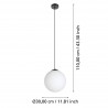 Suspension Eglo Rondo 3 Noir/Blanc Ø 30cm