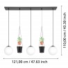 Eglo Rondo 3 Suspension Linéaire Noir/Blanc 3xE27