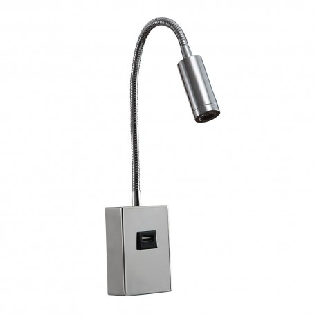 Aplique de Pared LED Capote Cromo 3W 4000K Articulable y Orientable