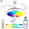 Ventilador de Techo Led Retráctil Mina S Motor DC Blanco Música Smart Home