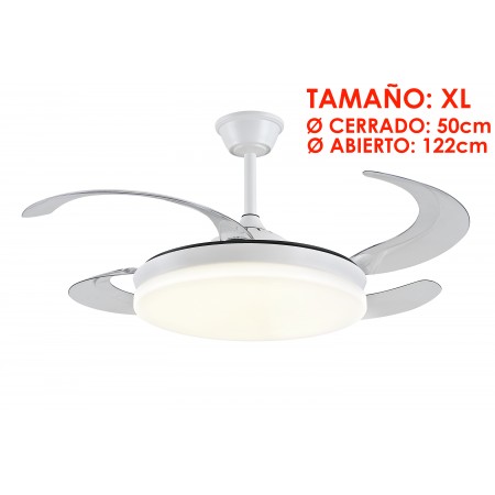 Ventilador de Techo Led Retráctil Isabella XL Motor DC Blanco