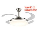 Ventilador de Techo Led Retráctil Isabella XL Motor DC Níquel