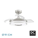 Fabrilamp Dani Ventilateur de Plafond Rétractable Nickel Ø91cm