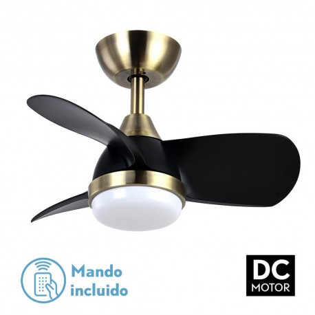 Ventilateur de plafond Fabrilamp Pirdo DC Cuir/Noir 24W 2400lm CCT