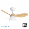 Ventilateur de Plafond Fabrilamp Cubico DC Blanc/Hêtre 82cm 3 Pales