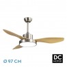 Ventilador de Techo Fabrilamp Hayate Mini DC Níquel/Haya 3 Palas Ø 97cm