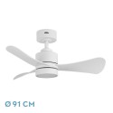 Ventilador de Techo Fabrilamp Zepelin DC Blanco 3 Palas Ø 91cm