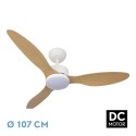 Ventilador de Techo Fabrilamp Serpa DC Blanco/Haya 3 Palas Ø 107cm