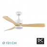 Ventilador de Techo Fabrilamp Azabache DC Blanco/Haya 3 Palas Ø 121cm