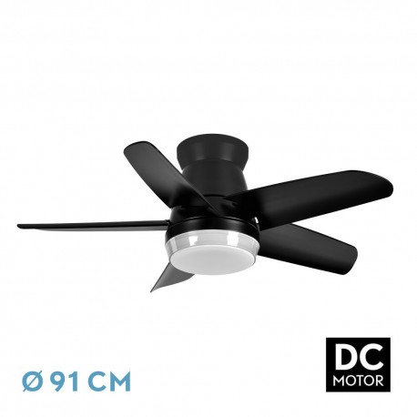 Ventilador de Techo Fabrilamp Neutron DC Negro 5 Palas Ø 91cm