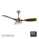 Ventilador de Techo Fabrilamp Estio DC Cuero/Roble 3 Palas Ø 132cm