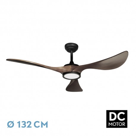 Ventilador de Techo Fabrilamp Viana DC Negro/Roble 3 Palas Ø 132cm