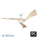 Ventilador de Techo Fabrilamp Janubi DC Blanco/Haya 3 Palas Ø 132cm