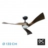 Ventilador de Techo Fabrilamp Janubi DC Negro /Roble 3 Palas Ø 132cm