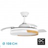 Ventilador de Techo Fabrilamp Emperador Blanco/Haya Retráctil Ø108cm