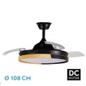 Ventilador de Techo Fabrilamp Emperador Negro/Haya Retráctil Ø108cm