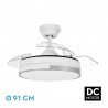 Ventilador de Techo Retráctil Olimpia Blanco/Gris 48W CCT 91cm